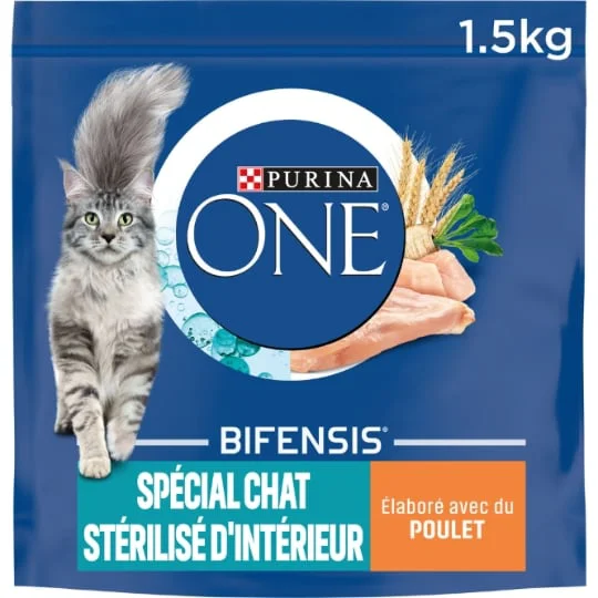 Croquettes pour chat stérilisé d'intérieur/poulet