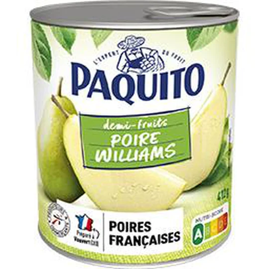 Poires Williams demi-fruits au sirop