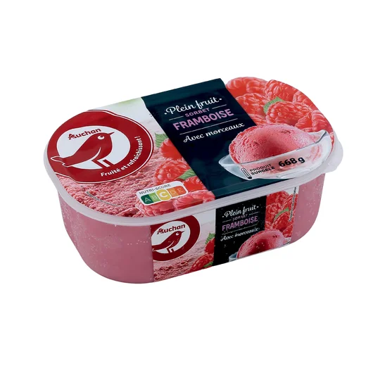 Sorbet framboise avec morceaux