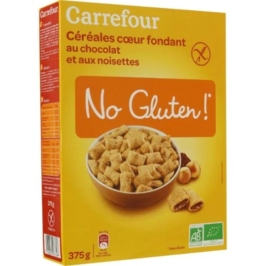 Céréales bio chocolat noisettes sans gluten