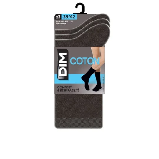 Mi-chaussettes homme anthracite coton T39/42