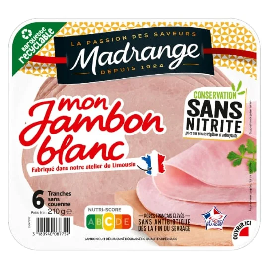 Jambon blanc Sans Couenne Sans Nitrite