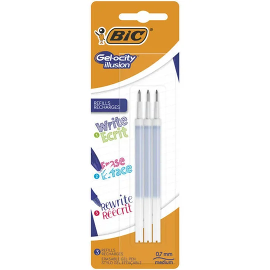 Bic Recharges Roller Gel Effacable Gel-Ocity Encre Bleue X3
