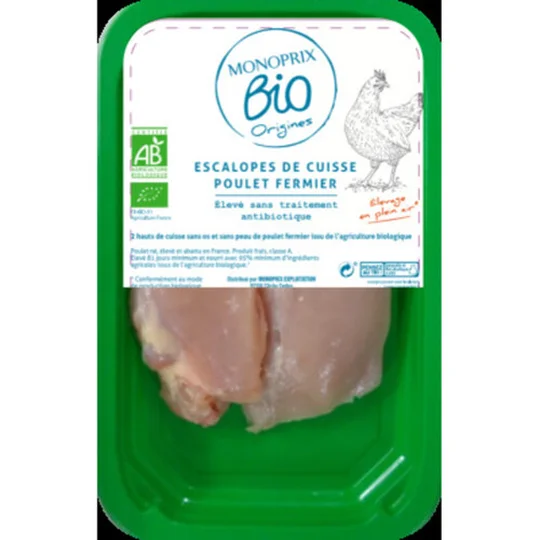 Escalopes De Cuisse De Poulet Fermier Bio