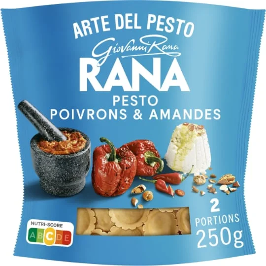Pâtes fraîches Ravioli Pesto Poivrons rouges et Amandes