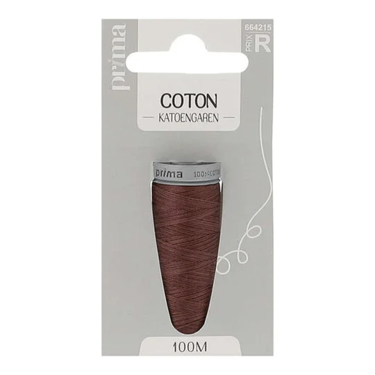 Fil Coton Epais Marron 100m