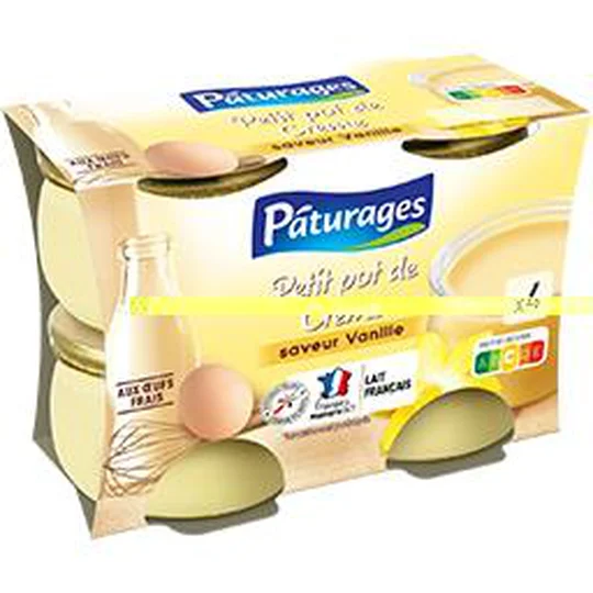 Petit pot de crème saveur vanille