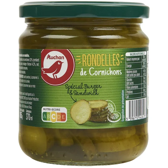 Rondelles de cornichons spécial burger et sandwich