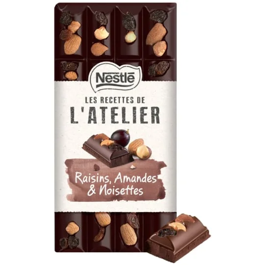 Chocolat noir raisins amandes et noisettes