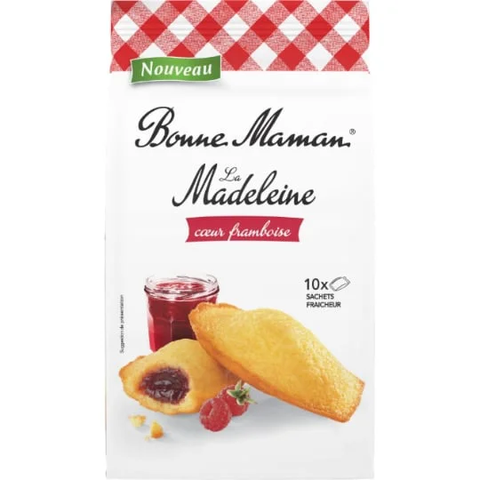 Madeleines coeur framboise