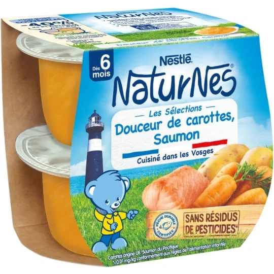 Plat bébé dès 6 mois, carottes saumon