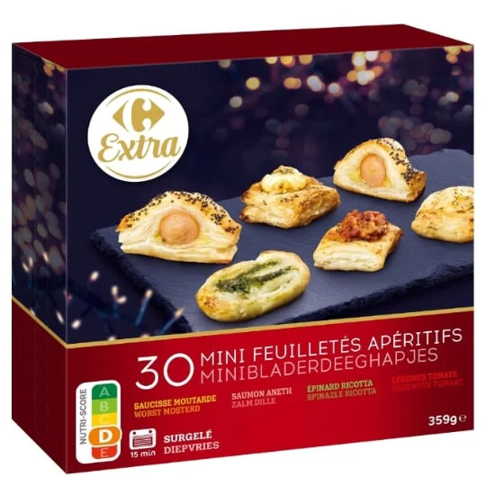 Mini feuilletés apéritifs assortiment 4 variétés