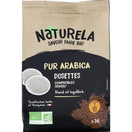 Pur Arabica café bio en dosettes