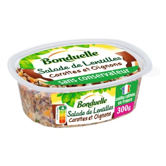 Salade de lentilles aux carottes et oignons