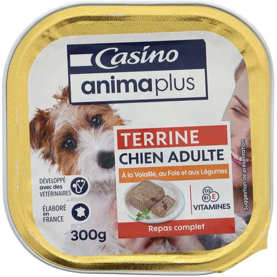Casino Animaplus Terrine Chien Adulte Volaille & légumes