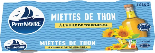 Miettes de thon Huile de tournesol