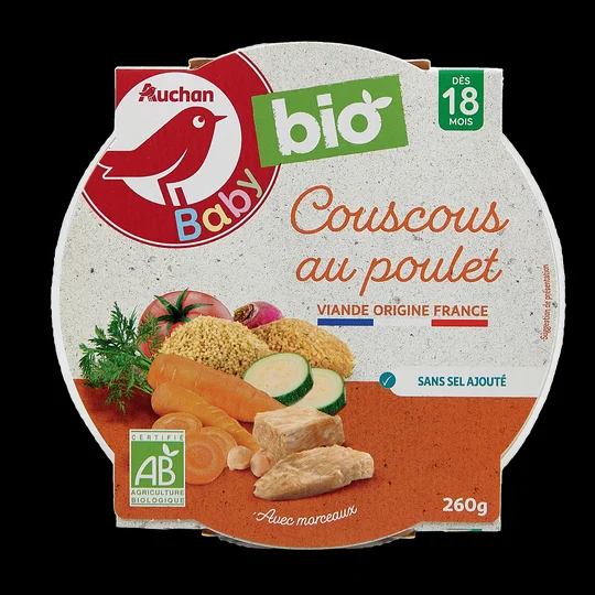 Assiette de couscous au poulet dès 18 mois