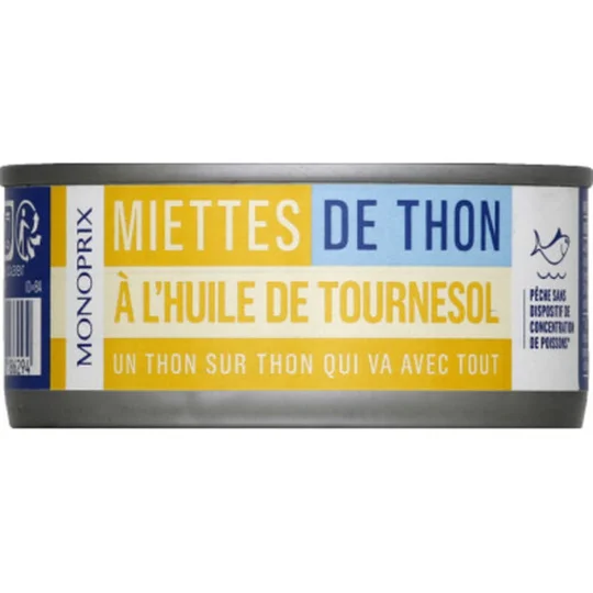 Miettes de thon à l'huile de tournesol