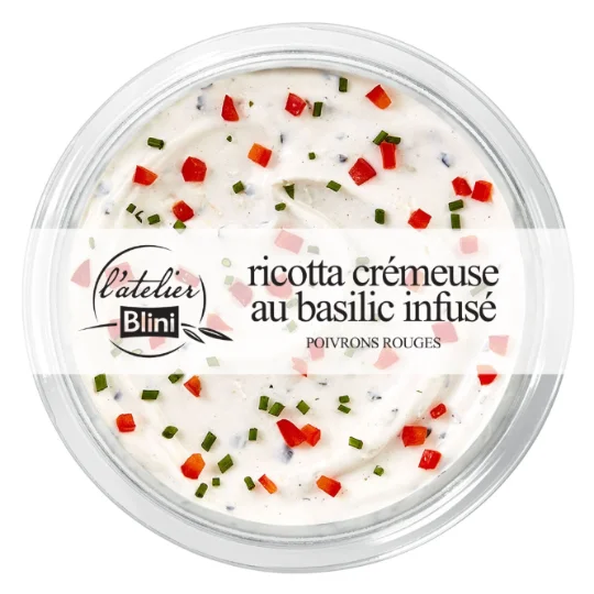 Ricotta crémeuse au basilic infusé