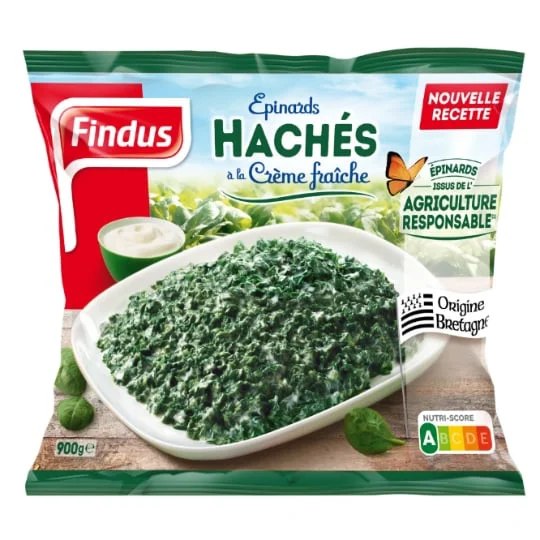 Légumes cuisinés épinards hachés crème