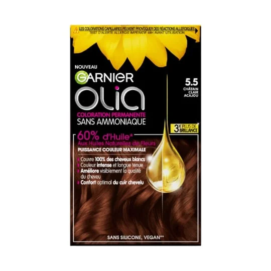 Coloration Cheveux Permanente Sans Amoniaque 5.5 Chatain Clair Acajou