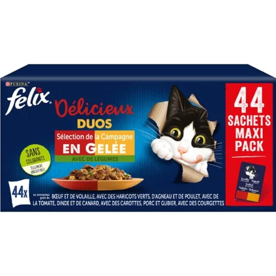 Pâtée pour chat gelée de boeuf au légumes