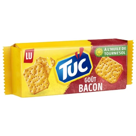 Biscuits apéritifs crackers goût bacon