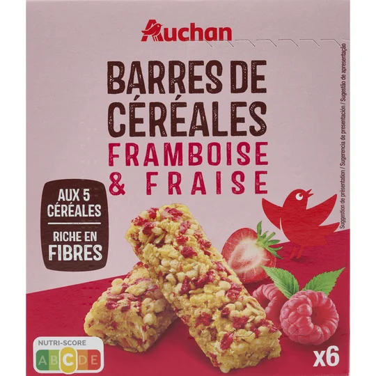 Crousty barres de céréales à la framboise et à la fraise
