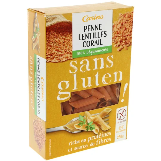 Penne lentilles corail - Pâtes - Sans gluten