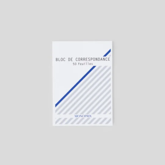 Bloc de correspondance, 14,8x21cm, uni, 50 feuilles
