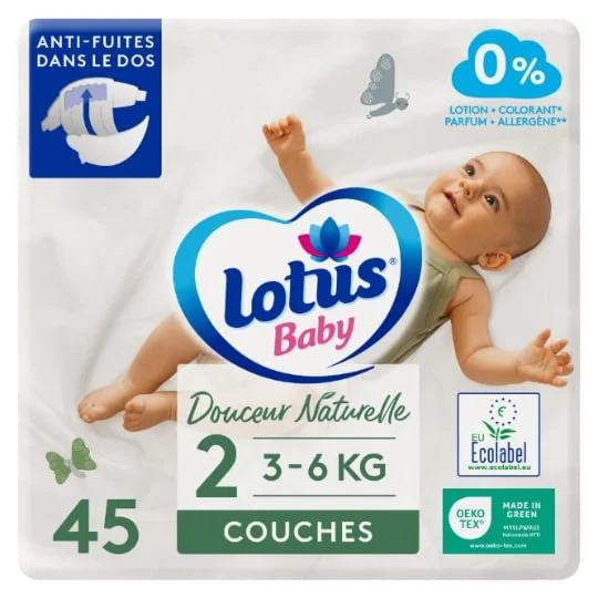 Couches bébé taille 2 : 3 - 6kg douceur naturelle