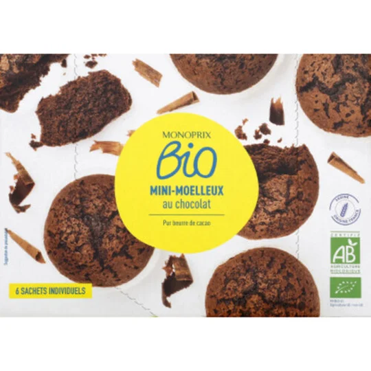Mini moelleux au chocolat bio au pur beurre de cacao