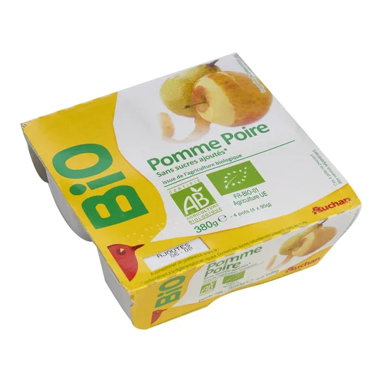Purée pomme poire sans sucres ajoutés