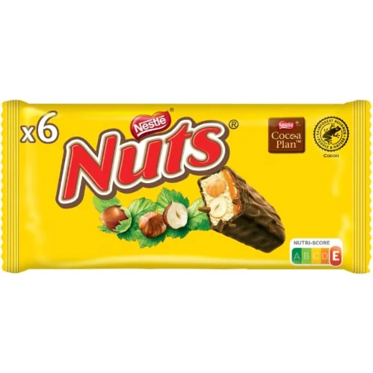 Barres chocolatées caramel noisette