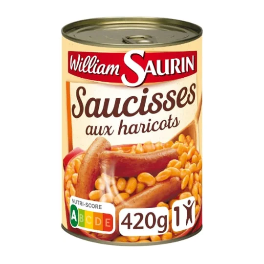 Plat cuisiné saucisses aux haricots