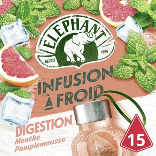 Infusion à froid digestion menthe pamplemousse