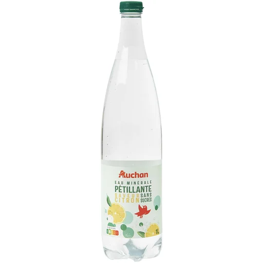 Eau minérale naturelle gazeuse au citron