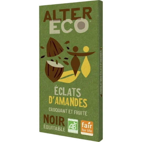 Chocolat bio noir/éclats amandes