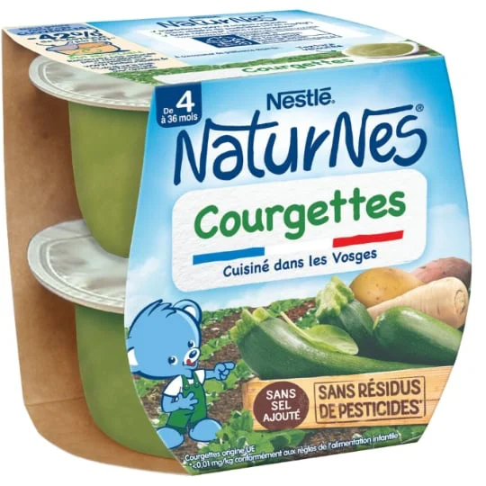 Petit pot bébé dès 4/6 mois, courgettes