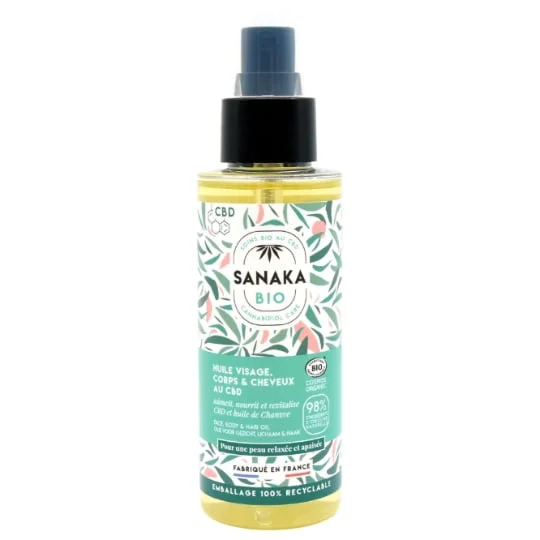 Huile visage et cheveux CBD & Chanvre certifié bio cosmos