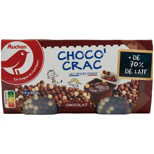 Choco' Crac - Crème dessert au chocolat et billes croquantes