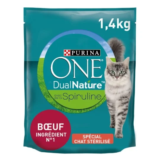 Croquettes pour chat adulte stérilisé à la Spiruline & BOeuf