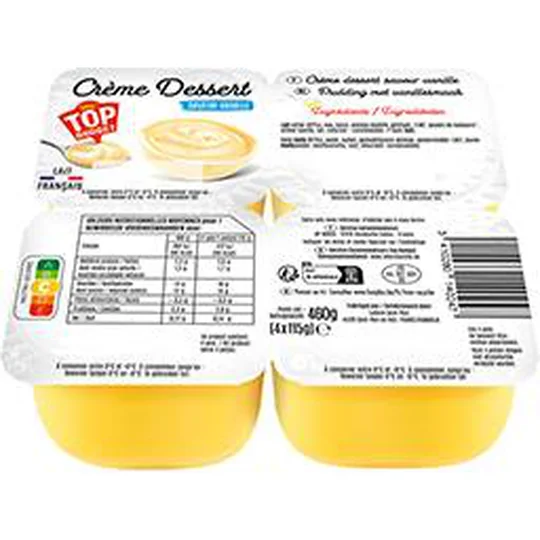 Crème dessert saveur vanille