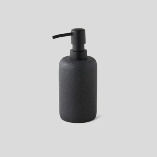 Maison Distributeur De Savon, Polyrésine Noir Moucheté Blanc