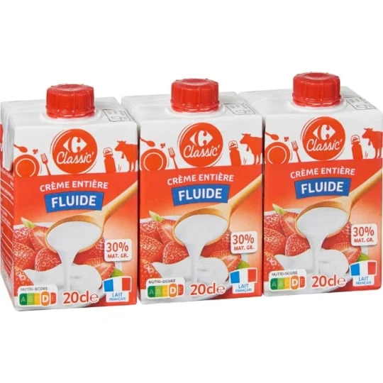 Crème entière fluide 30% MG