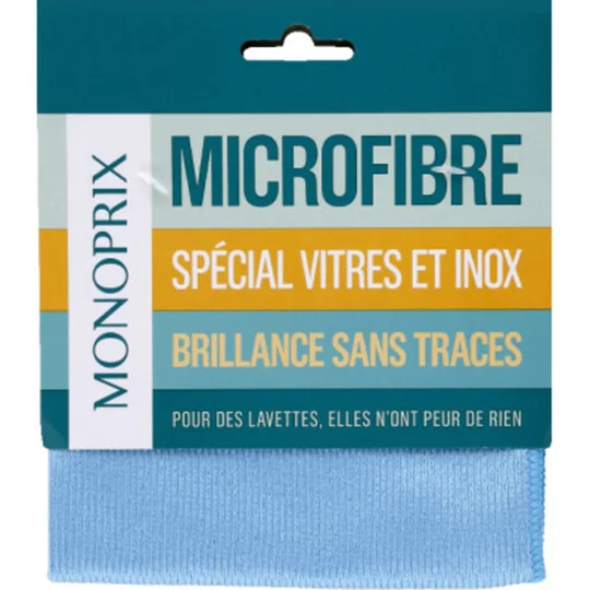 Microfibre spécial vitres et inox