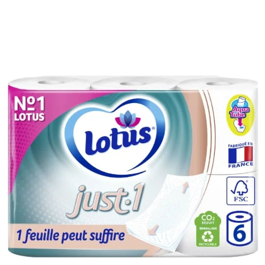 Papier toilette just one 5 épaisseurs aqua tube