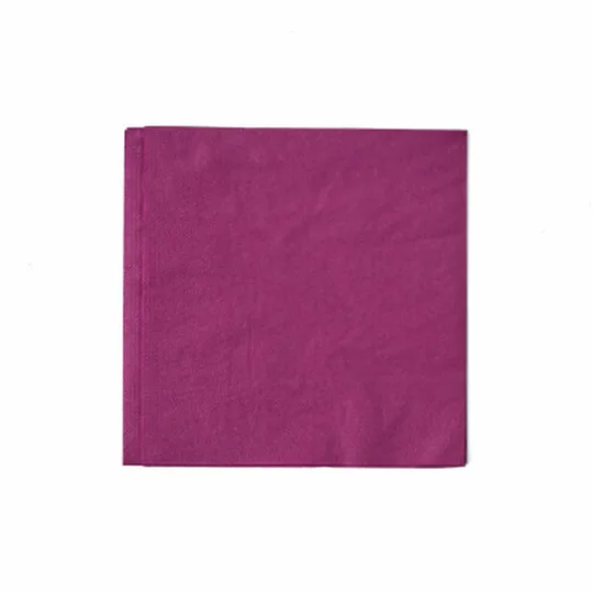 50 serviettes double épaisseur, prune, 33x33cm