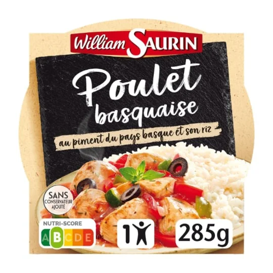 Plat cuisiné poulet basquaise