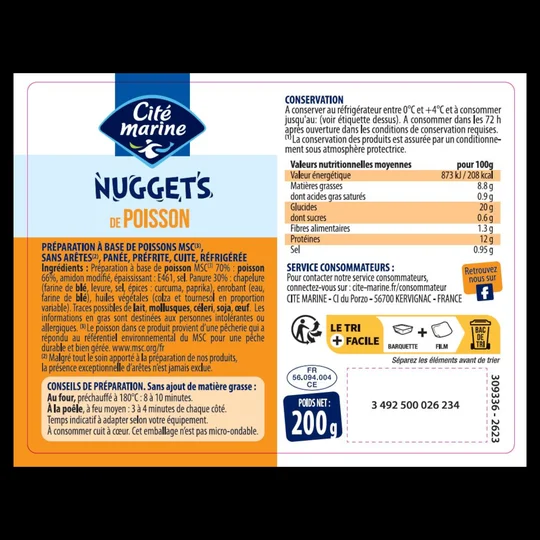 Nuggets de poisson Pané MSC